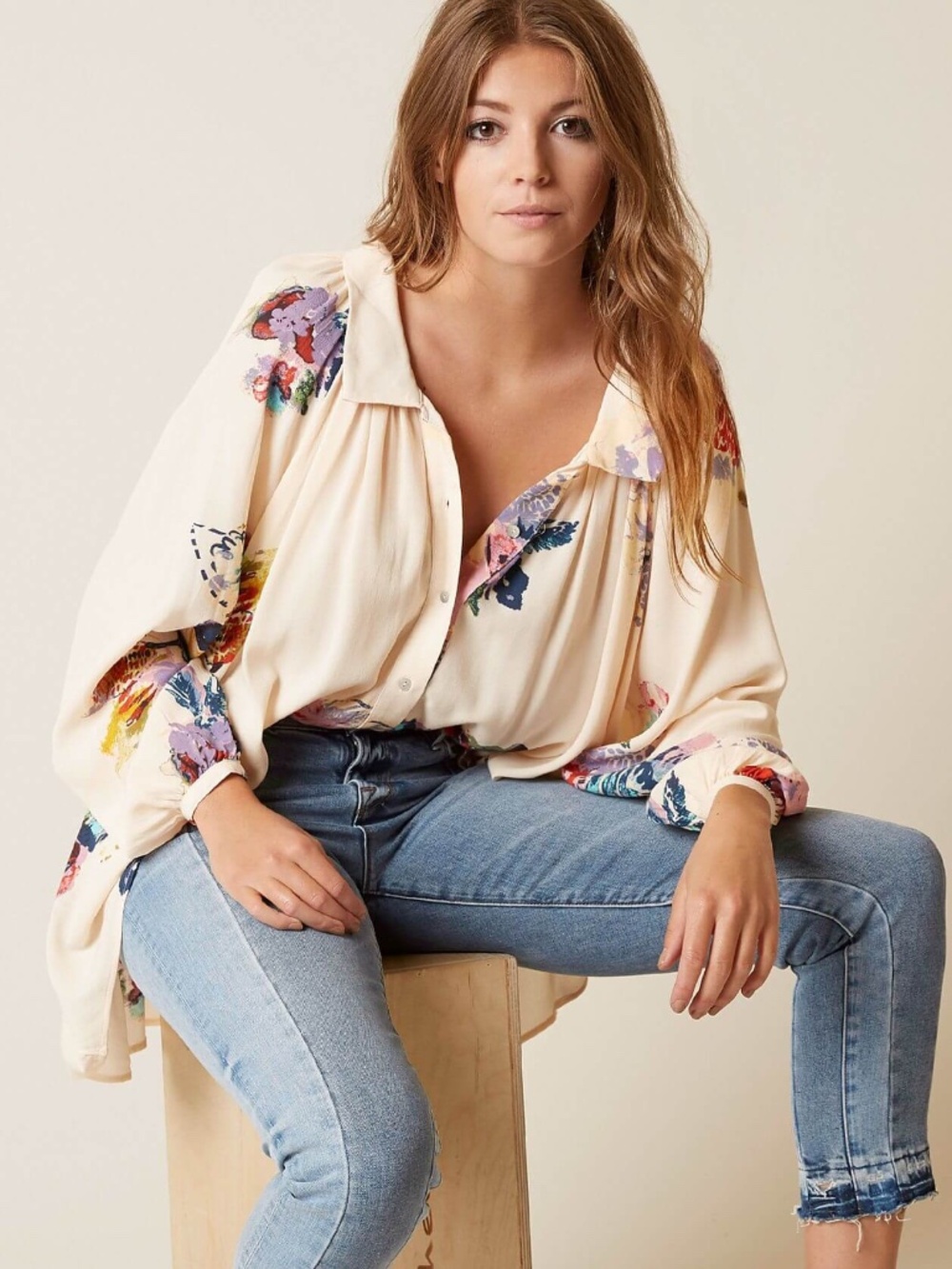Free People Meadow Lark Shirt Blouse Size S - Picture 2 of 13